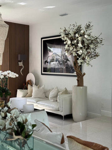 Magnolia Blanc 2,40 m – Jardinière St. Tropez Beige Brillante
